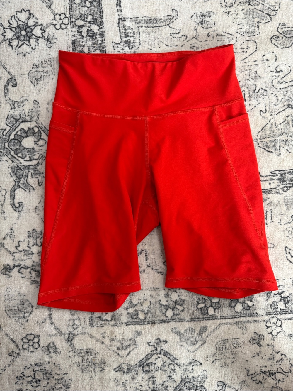 Old Navy Red High-Rise Bike Shorts with Side Pockets